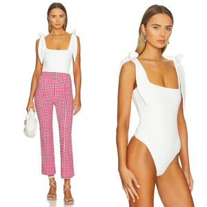 Anthropologie White Sleeveless Bodysuit